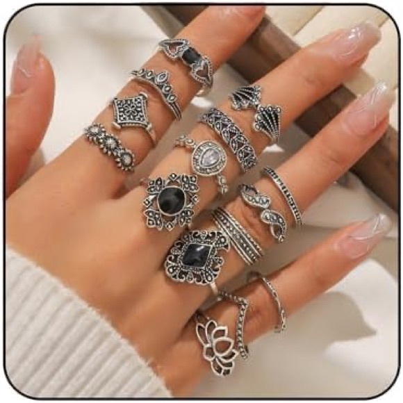 Jewelry - Elegant Silver-Tone Ring Sets